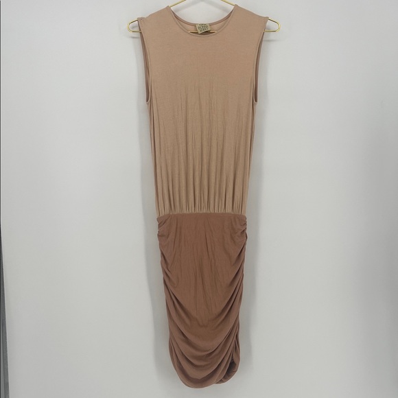 Ronny Kobo Collection Two-Tone Tan Midi Dress - Picture 3 of 11